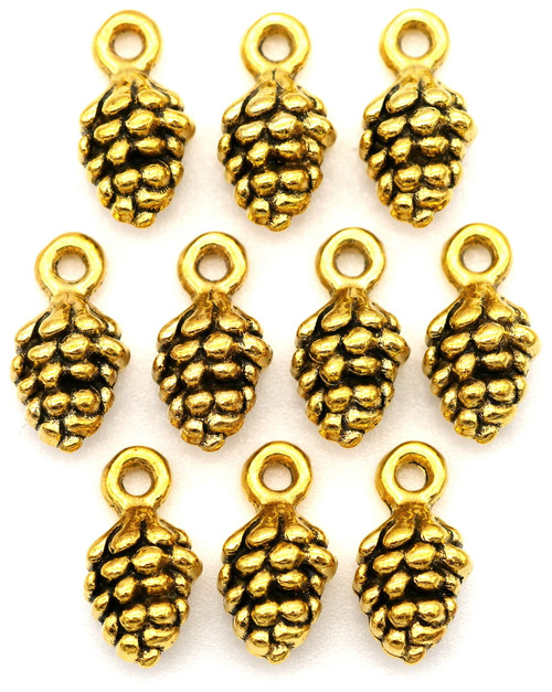 PH PandaHall 150pcs Pine Cone Charms – 5 Colors, 13x7mm Tibetan Style For Jewelry Making & Crafts