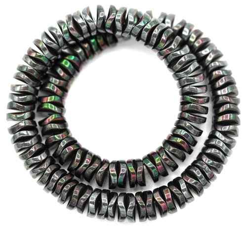 Synthetic Hematite Electroplated Matte Black 5-8mm Chip Beads - 8 inch  strand