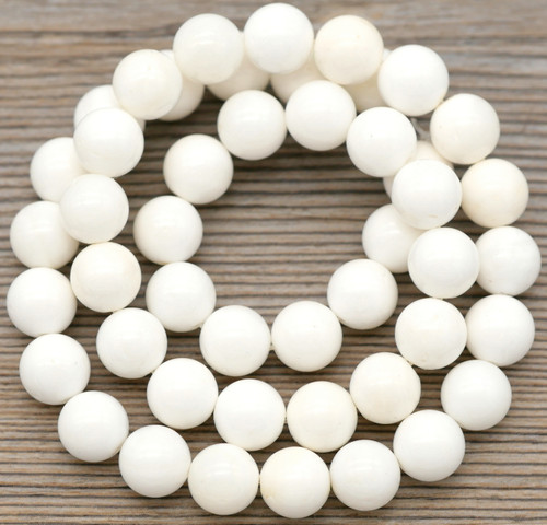 Approx. 15" Strand 9mm Freshwater Shell Round Beads - Bead Box Bargains