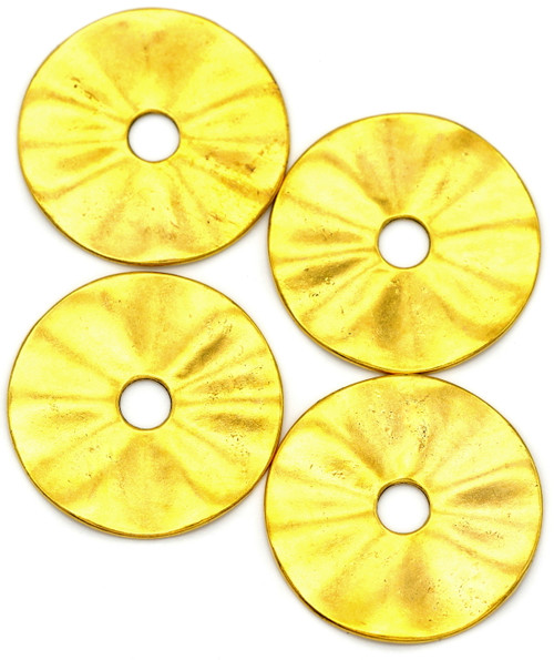 30pc 7mm Wavy Disc Spacer Beads, Antique Gold - Bead Box Bargains