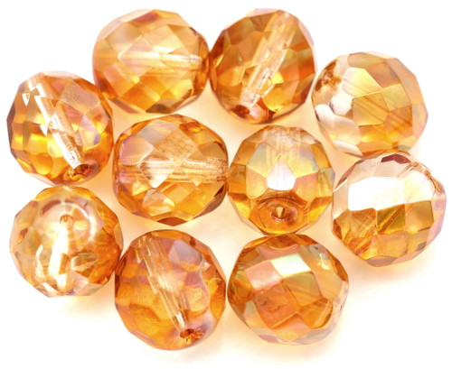 Czech Fire Polished Faceted Glass Beads Round 8mm