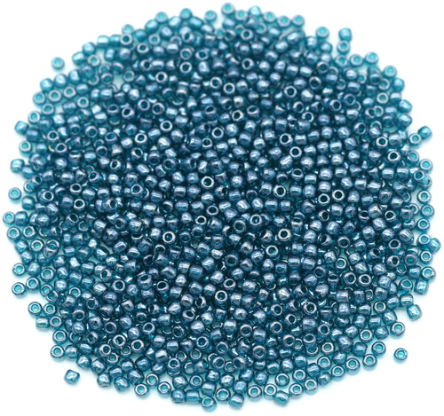 Toho Seed beads, turquoise, opaque, frosted, #11, 2x1.5mm, 10gr., 1100 pcs