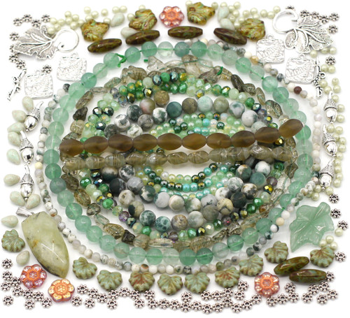 4pc 16x14mm Czech Pressed Glass Ivy Leaf Beads, Alabaster