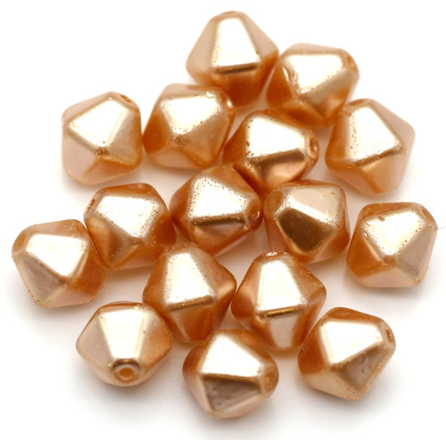 1980’s Cream Pearlescent Plastic Faceted Bicone beads