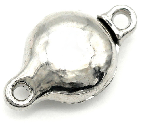17x10mm Brass Super-Hold Magnetic Clasp, Silver - Bead Box Bargains