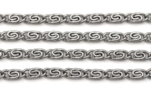 1 Meter 8x3.5mm Stainless Steel Lumachina Jewelry Chain, Antique Silver ...