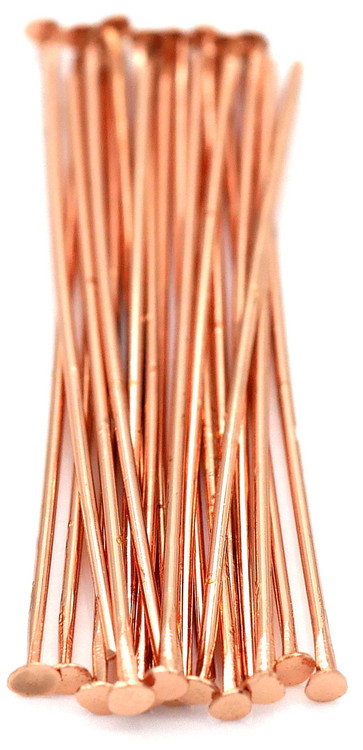 Pin 22 20pc 30mm 22-Gauge Brass Head Pins, Rose Gold - Bead Box Bargains