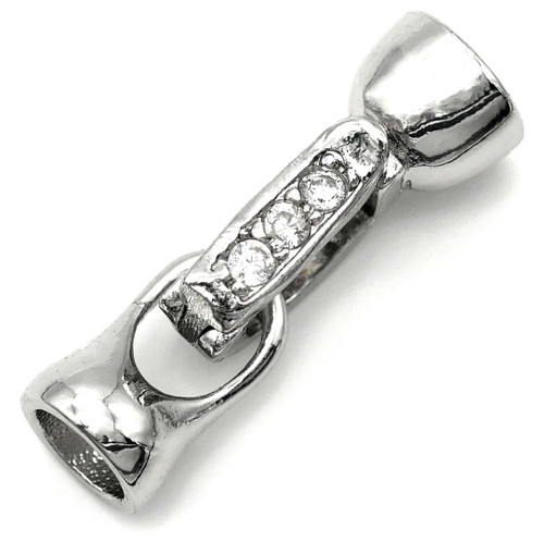 アクセサリー Kisaragi 18x7mm Platinum-Plated Brass & Cubic Zirconia Fold-Over Clasp