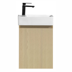 Brooklyn Wall Vanity with Stone Resin Top Natural Oak - 400mm