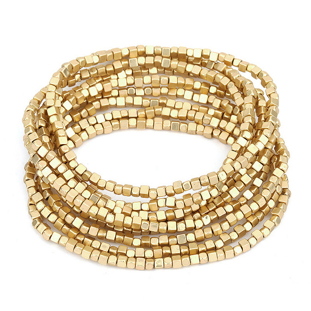 9 Strands metal beads stretch bracelet