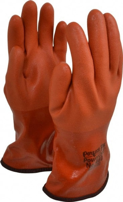 Chemical Resistant Gloves: Medium, 1.1 mm Thick, Polyvinylchloride-Coated, Polyvinylchloride, Unsupported