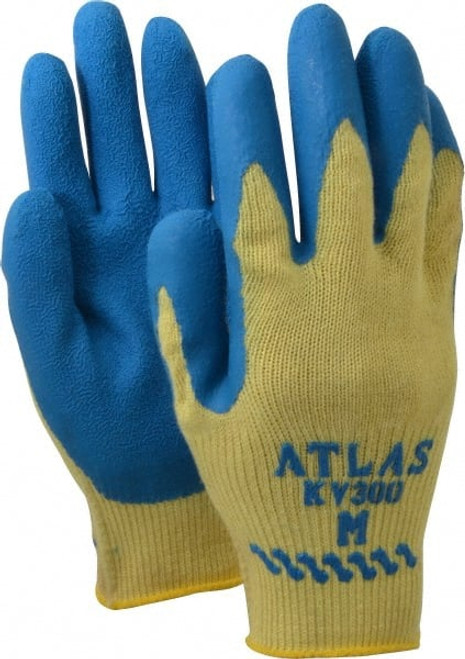 Cut & Abrasion-Resistant Gloves: Size M, ANSI Cut A3, Rubber, Kevlar