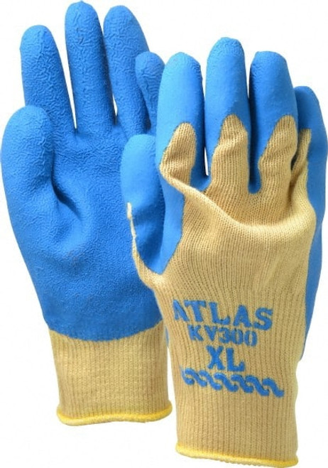 Cut & Abrasion-Resistant Gloves: Size XL, ANSI Cut A3, Rubber, Kevlar