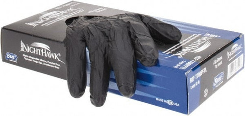 Disposable Gloves:  Size Large,  4.00 mil,  Nitrile-Coated,  Nitrile,  Industrial Grade,