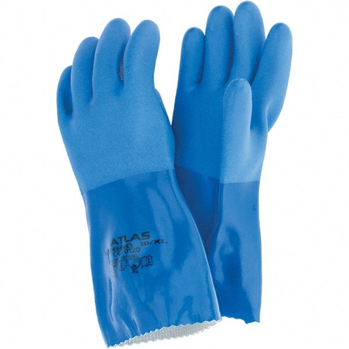 Chemical Resistant Gloves: X-Large, 22 mil Thick, Polyvinylchloride-Coated