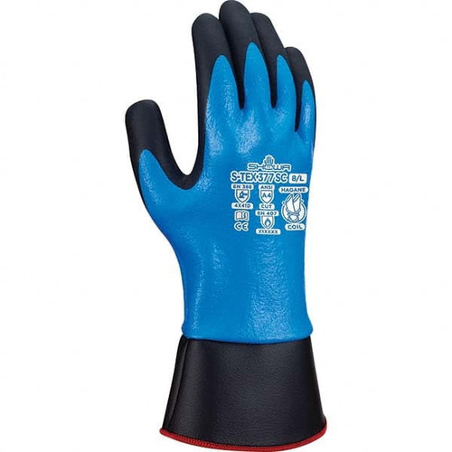 Cut, Puncture & Abrasive-Resistant Gloves: Size M, ANSI Cut A4, ANSI Puncture 3, Foam Nitrile, Hagane Steel & HPPE Blend