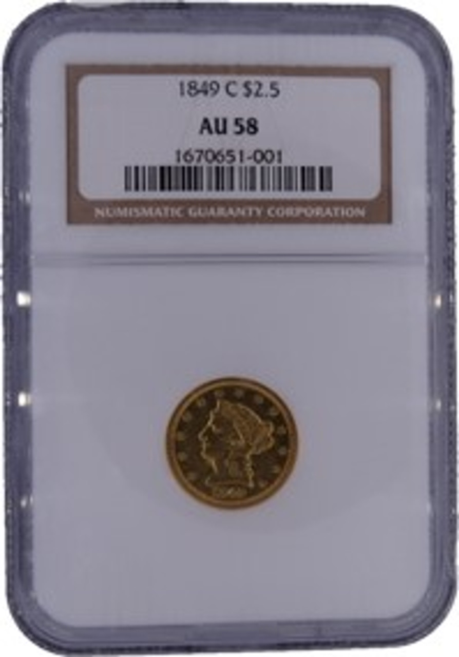 1849-C Liberty Quarter Eagle AU58 NGC