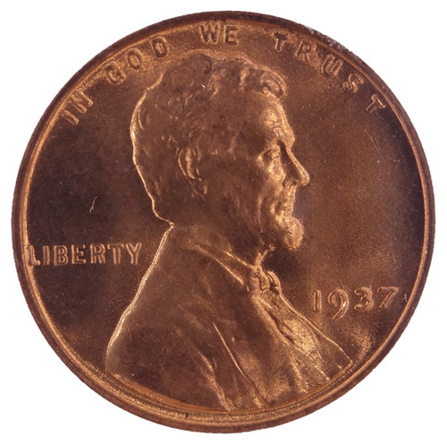 1937 Lincoln Cent MS67 Red NGC - Obverse