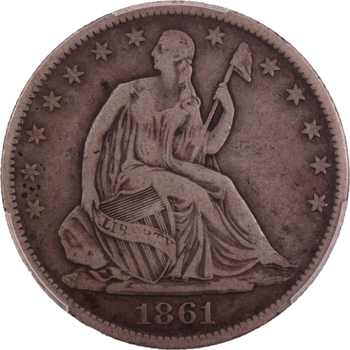 1861-O Seated Liberty Half Dollar W-13 Die Marriage CSA Issue Bisected Date VF20 PCGS - Obverse