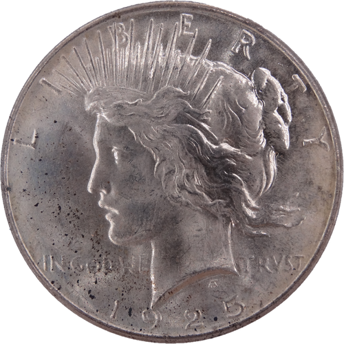 1925 Peace Dollar MS65 CAC PCGS - Obverse
