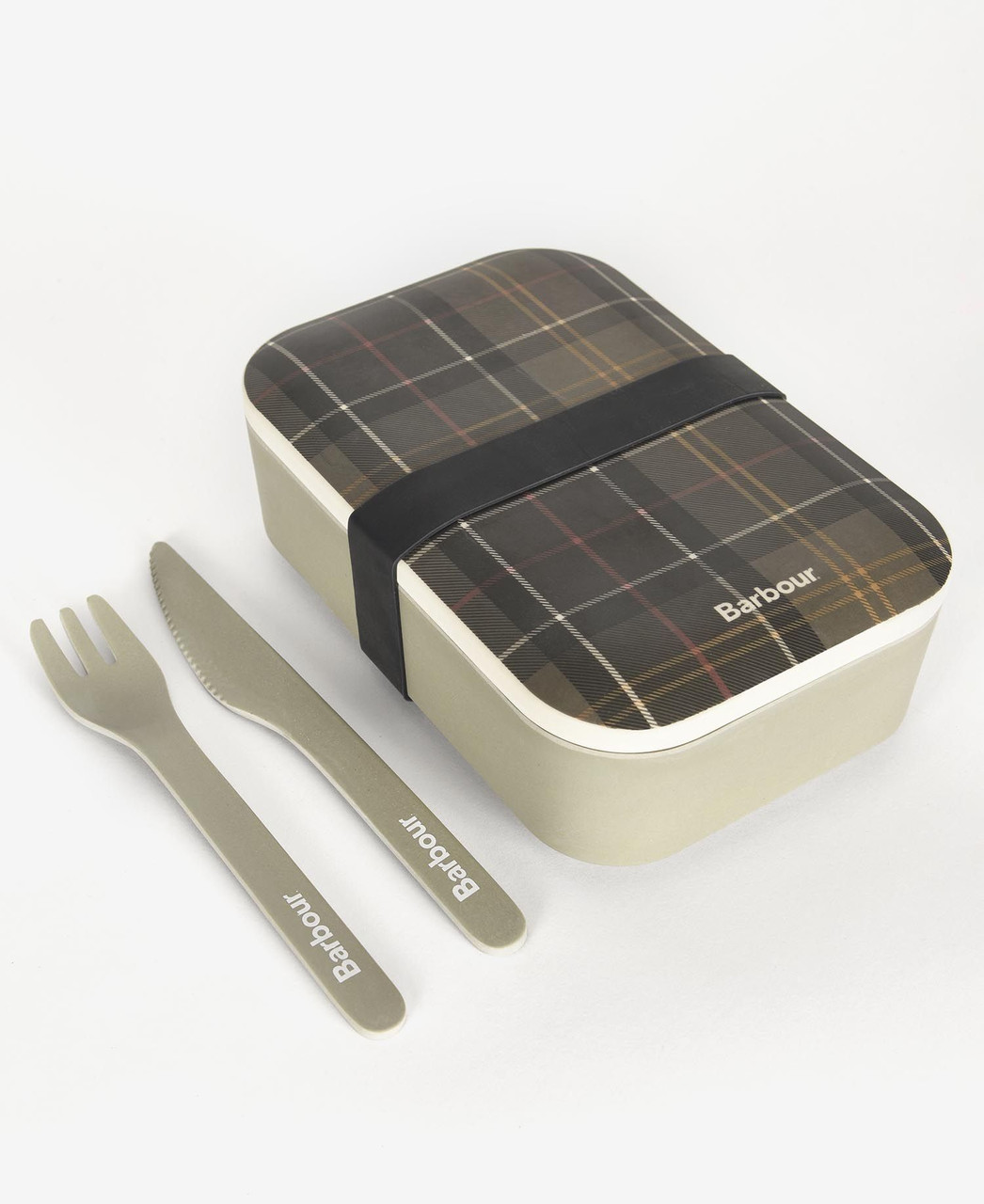 Barbour Bamboo Lunch Box & Cutlery - Black Mingo