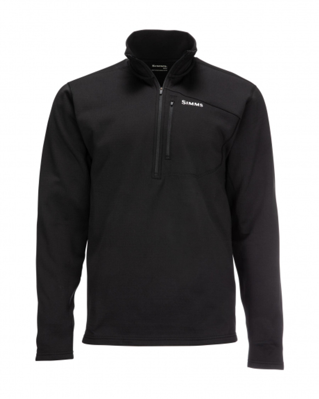 Men's Thermal 1/4 Zip Midlayer Top - Black Mingo