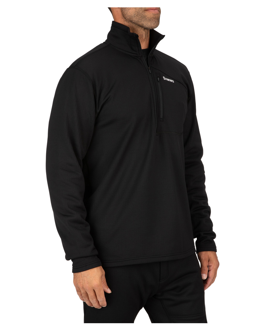 Men's Thermal 1/4 Zip Midlayer Top - Black Mingo