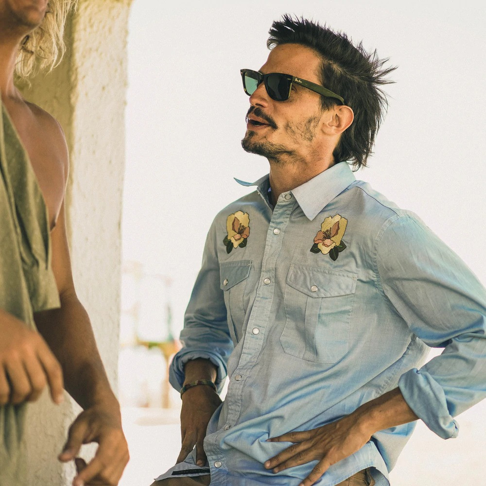 Gaucho Snapshirt - Irie Hibiscus - Black Mingo