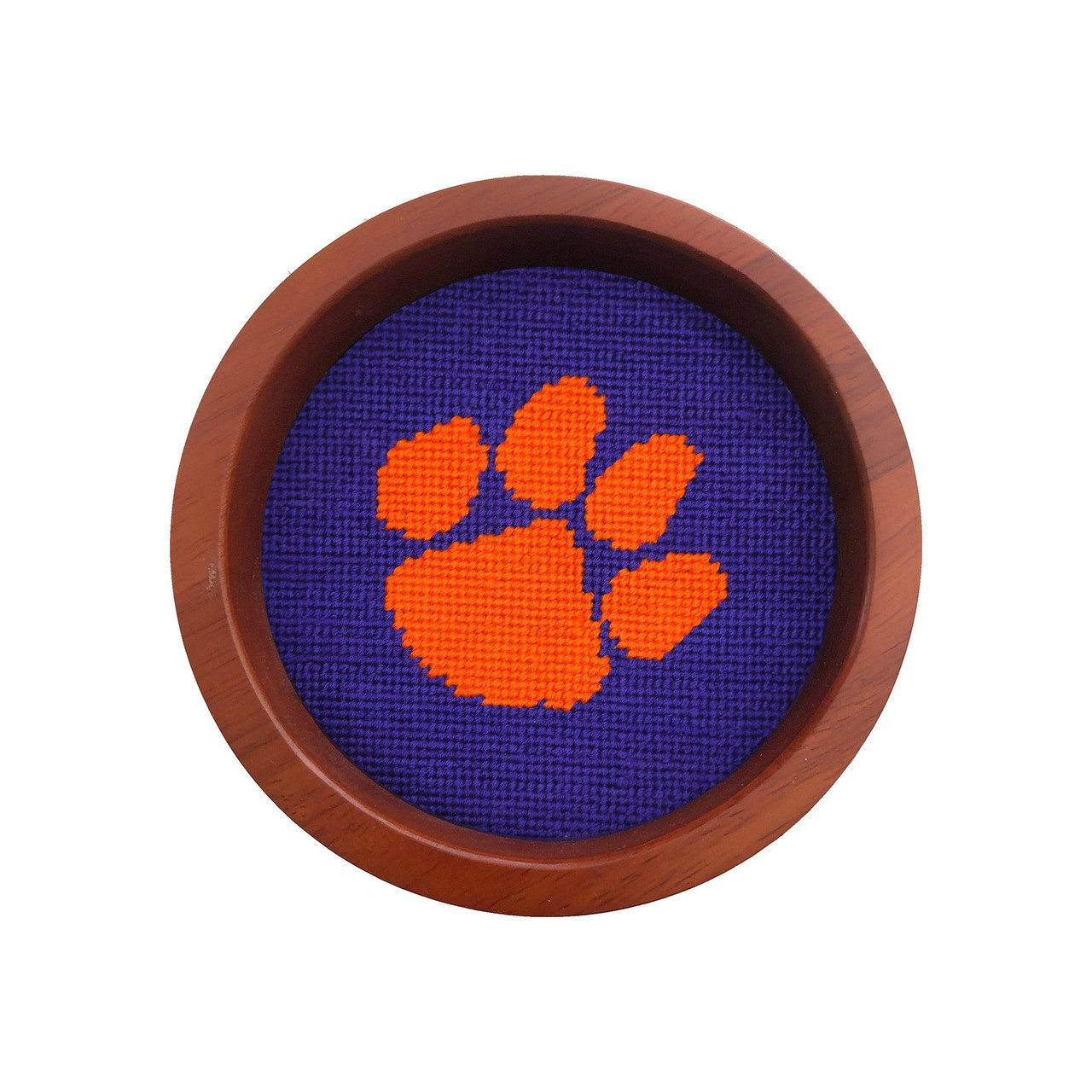 Smathers & Branson Clemson Needlepoint Wine Bottle Coaster - Thumbnail 2
