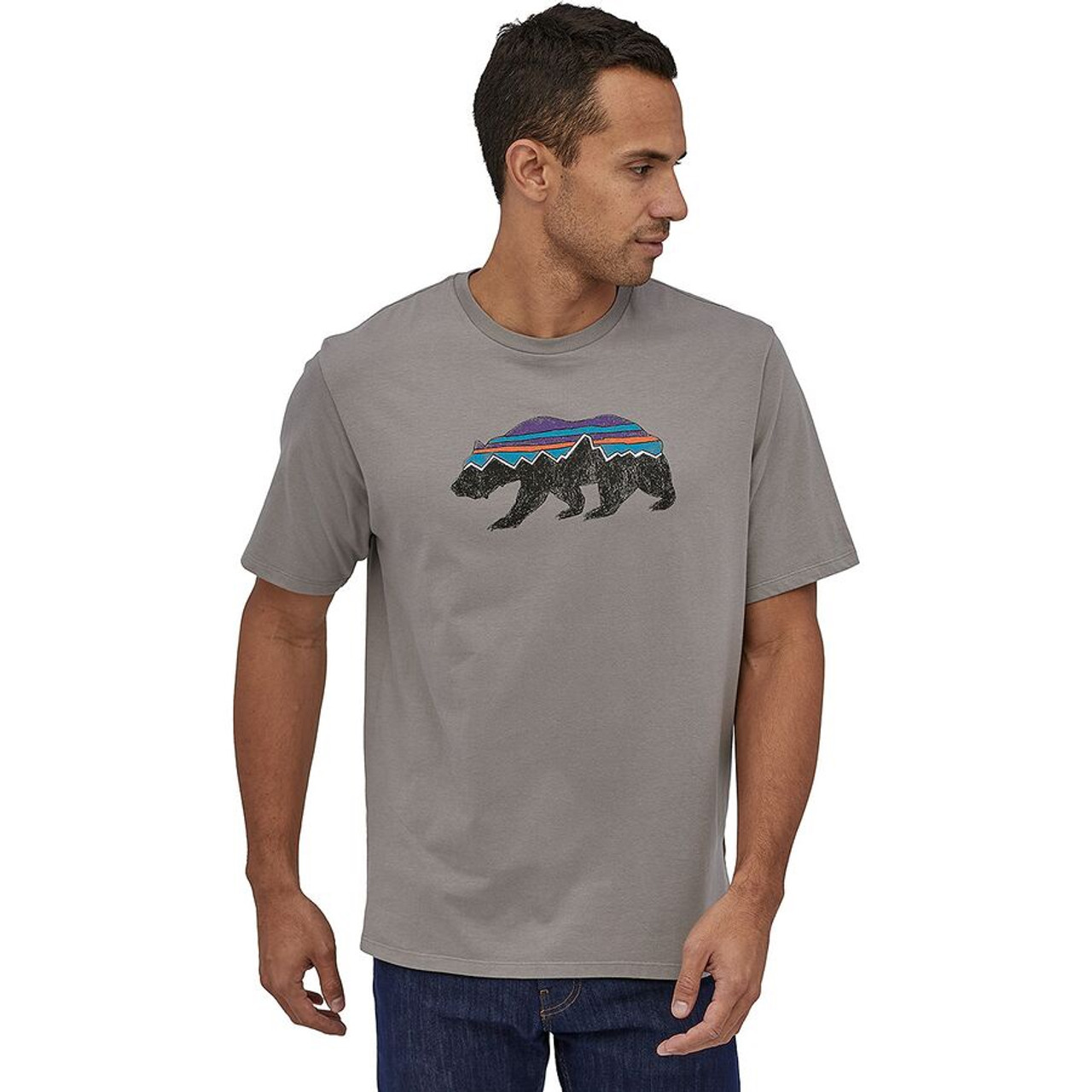 M's Fitz Roy Bear Organic T-Shirt - Black Mingo