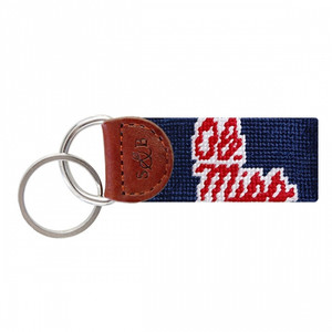 Ole Miss Needlepoint Key Fob - Navy Ole Miss Needlepoint Key Fob - Navy