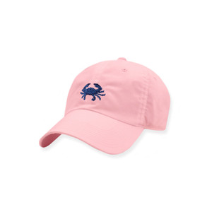 Blue Crab Needlepoint Performance Hat - Pink Blue Crab Needlepoint Performance Hat - Pink