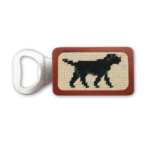 Black Lab Walking Needlepoint Bottle Opener