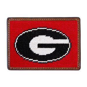 University of Georgia Needlepoint Card Wallet - Red University of Georgia Needlepoint Card Wallet - Red
