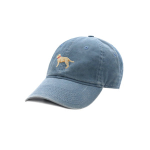 Yellow Lab Needlepoint Hat - Steel Blue Yellow Lab Needlepoint Hat - Steel Blue