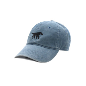Black Lab Walking Needlepoint Hat - Steel Blue Black Lab Walking Needlepoint Hat - Steel Blue