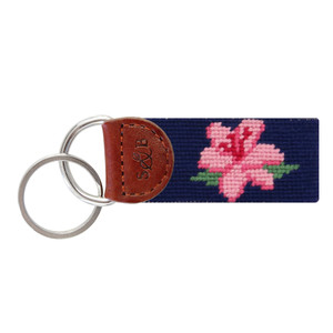 Azalea Needlepoint Key Fob Azalea Needlepoint Key Fob