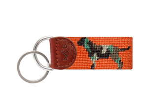 Camo Retriever Needlepoint Key Fob