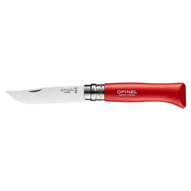 No.08 Stainless Steel Folding Knife - Red