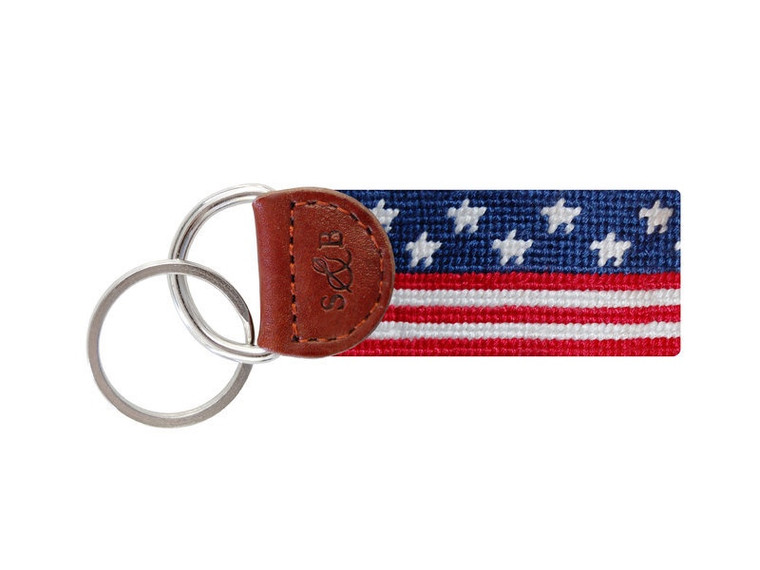 Old Glory Needlepoint Key Fob