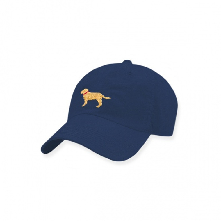 Yellow Lab Needlepoint Performance Hat - Navy