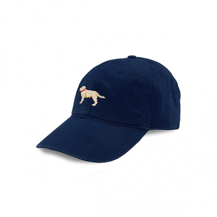 Yellow Lab Needlepoint Hat - Navy