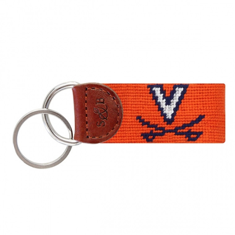 University of Virginia Needlepoint Key Fob - Orange