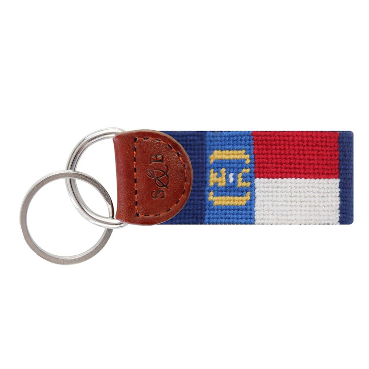 North Carolina State Flag Needlepoint Key Fob