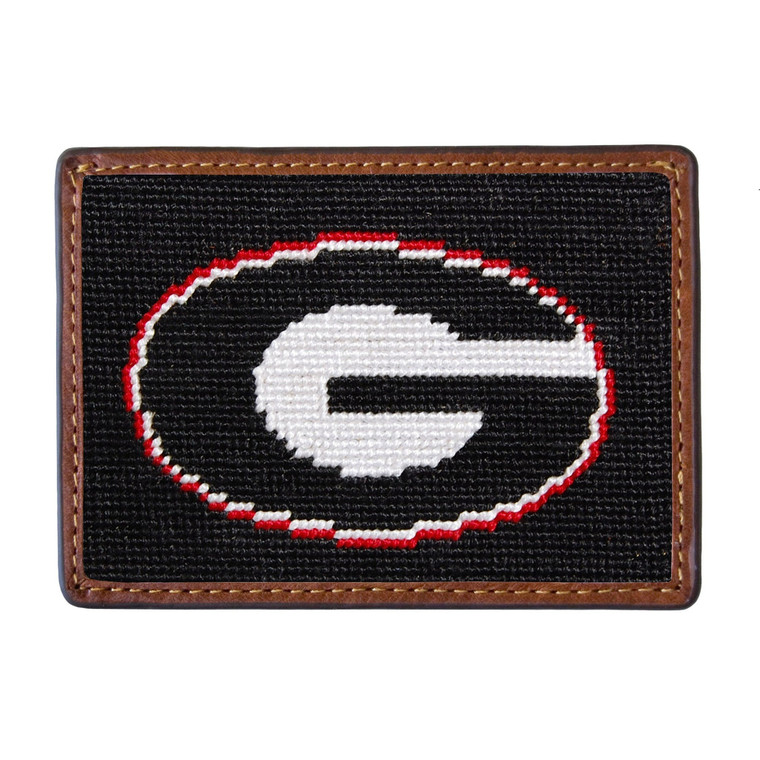 University of Georgia Needlepoint Card Wallet - Black