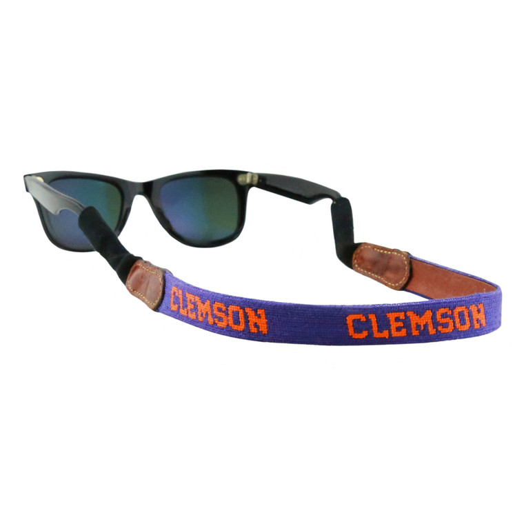 Clemson Text Needlepoint Sunglass Straps