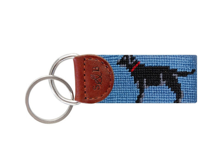 Black Lab Needlepoint Key Fob