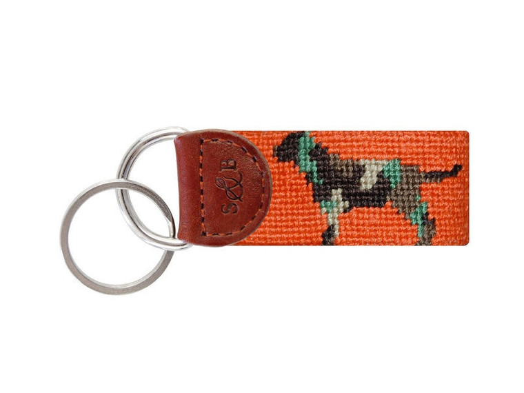 Camo Retriever Needlepoint Key Fob