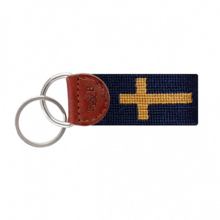 Cross Needlepoint Key Fob