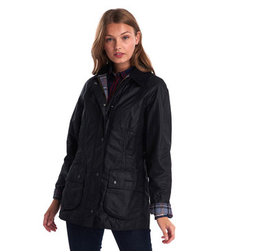 Barbour Beadnell Wax Jacket - Black Mingo